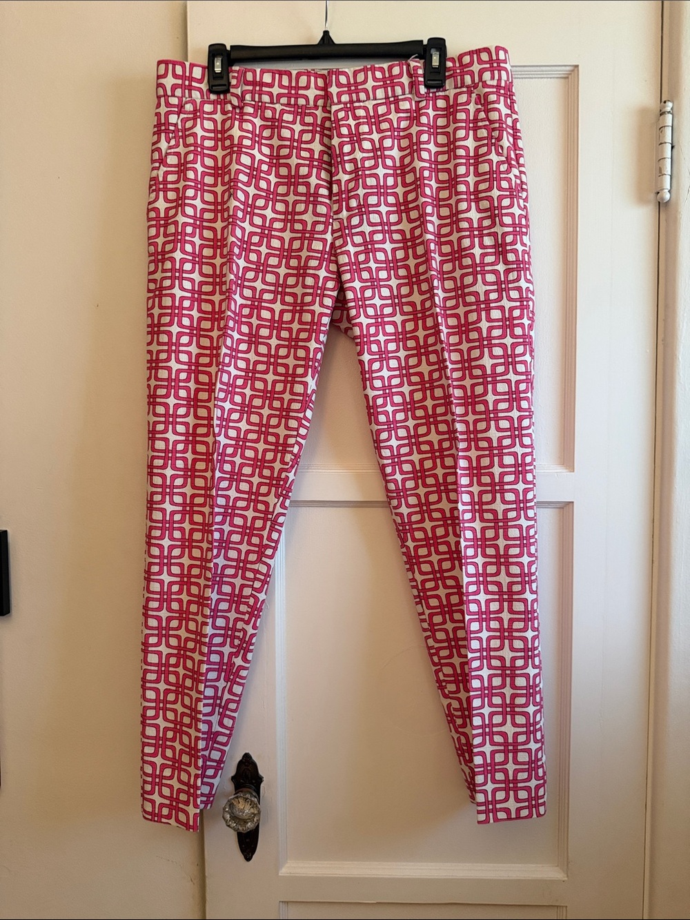 Men's Dress Pants in Pink Geometric Print